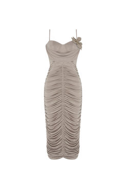 VESTIDO MÍDI DUNE JERSEY BEGE