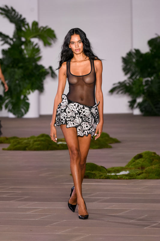 SAIA CURTA CREPE OFF WHITE