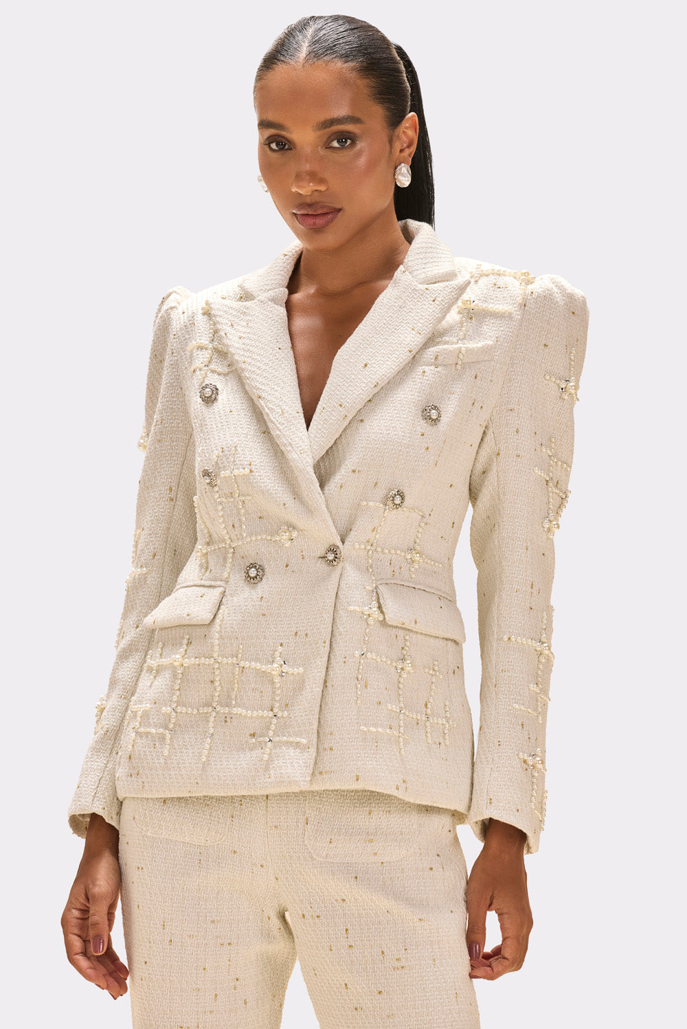 BLAZER PEARL TWEED OFF WHITE