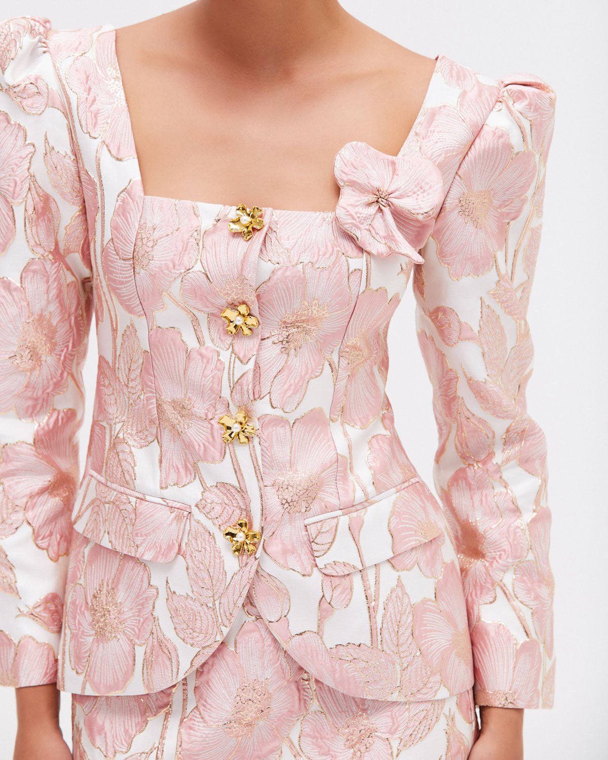BLAZER JACQUARD PETAL ROSA
