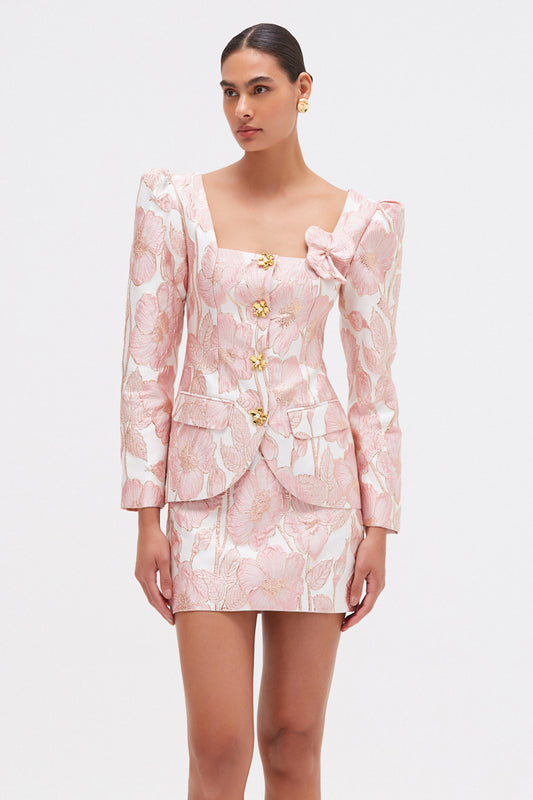 BLAZER JACQUARD PETAL ROSA