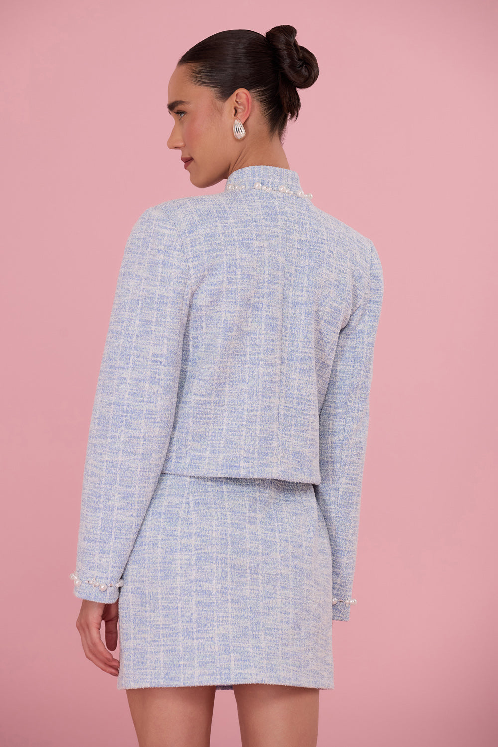 BLAZER TWEED MAVI AZUL