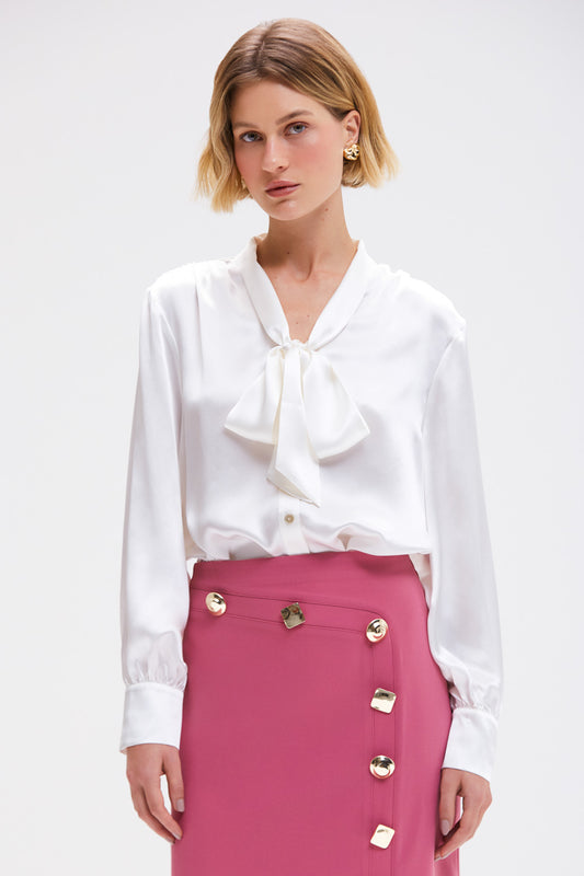 BLUSA CETIM SEDA OFF WHITE