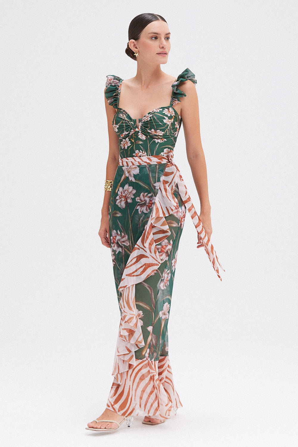 SAIDA DE PRAIA LONGA NARCISSUS VERDE ESCURO