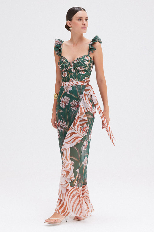 SAIDA DE PRAIA LONGA NARCISSUS VERDE ESCURO