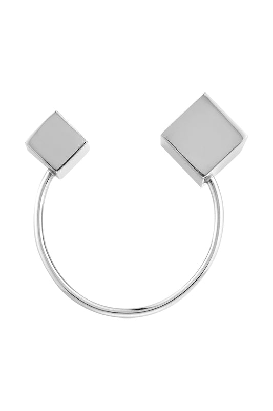 BRACELETES CUBO ASSIMÉTRCO G PRATA