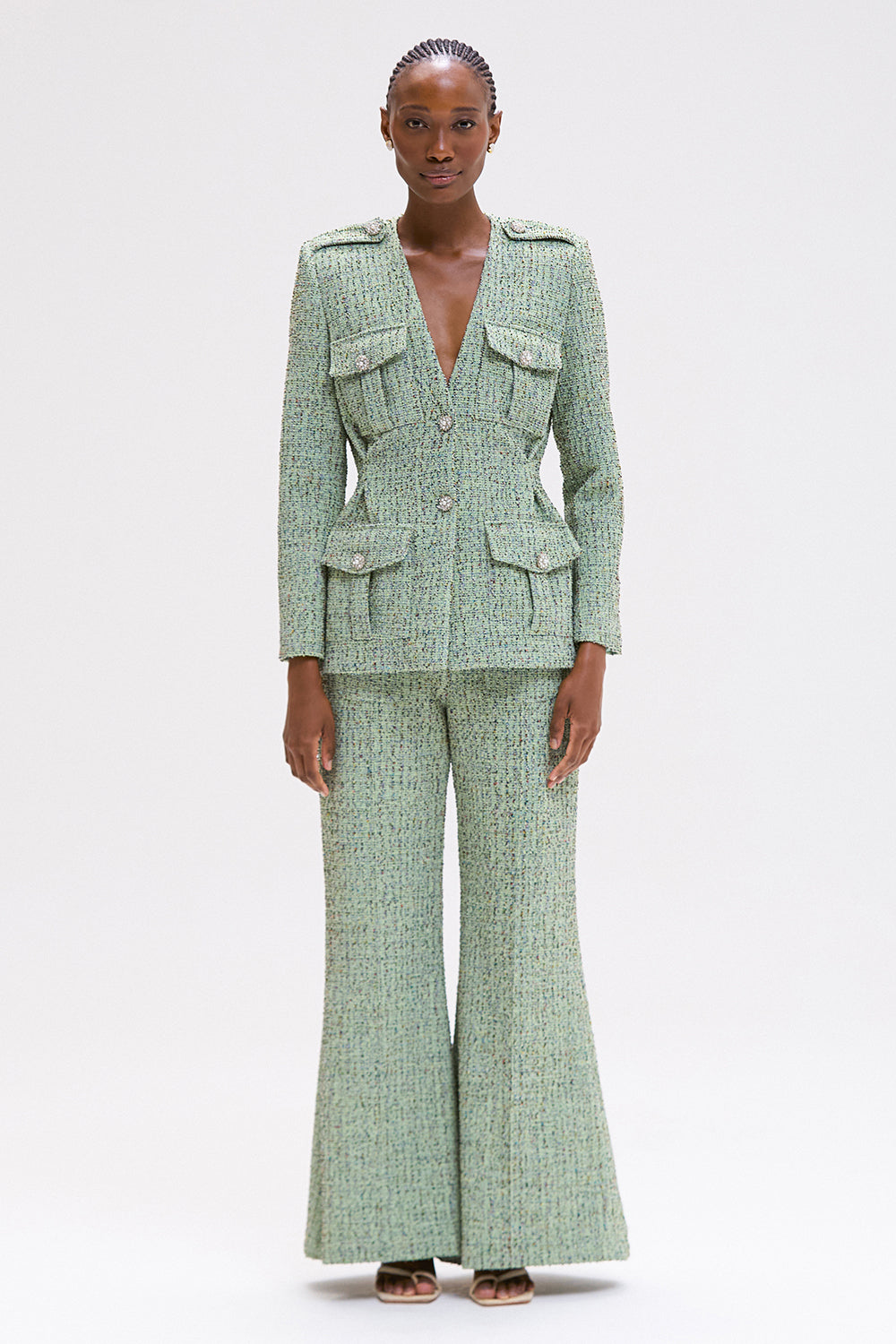 BLAZER CRYSTAL TWEED VERDE