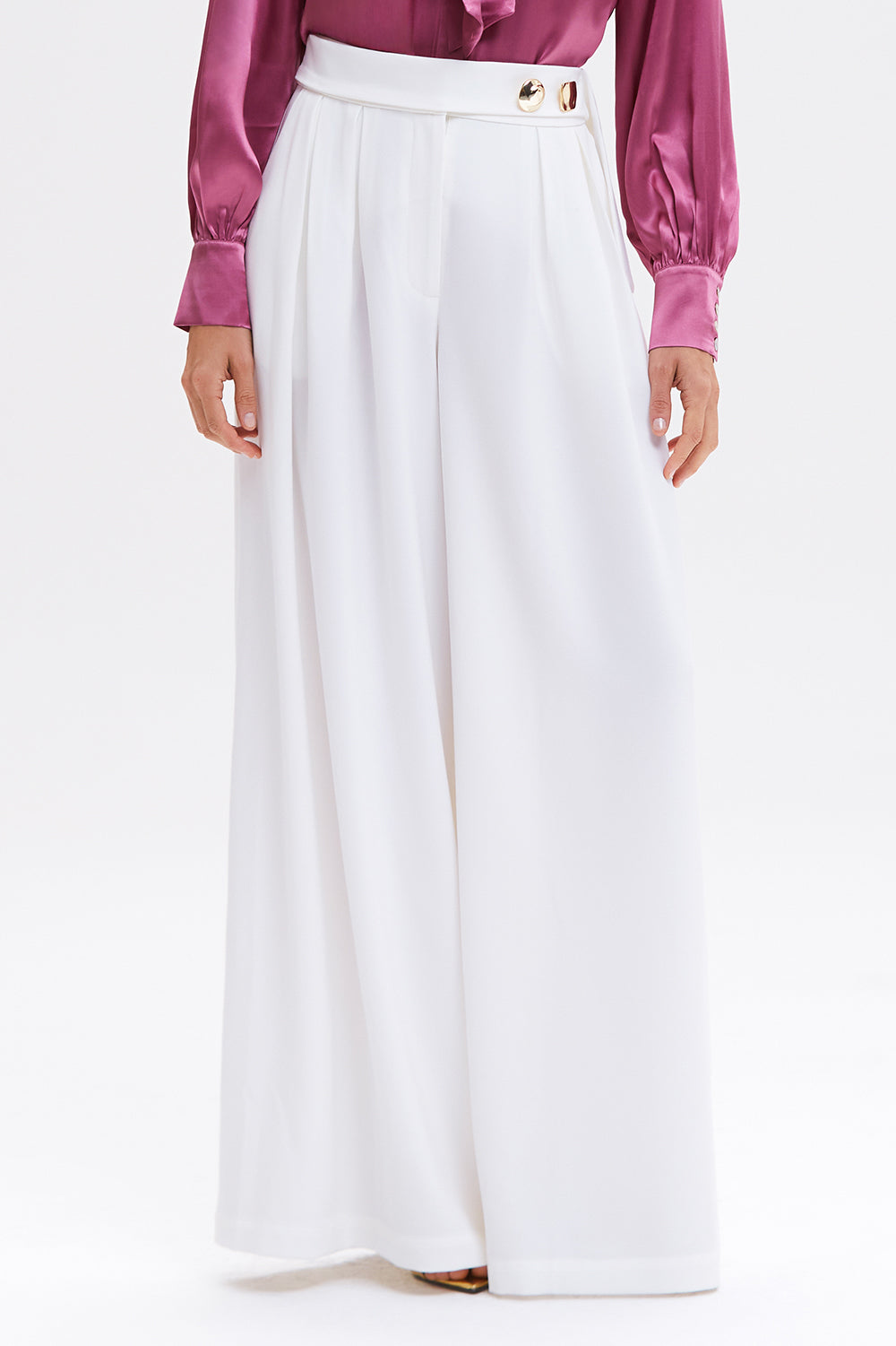 CALÇA CREPE GOLDENTIME OFF WHITE
