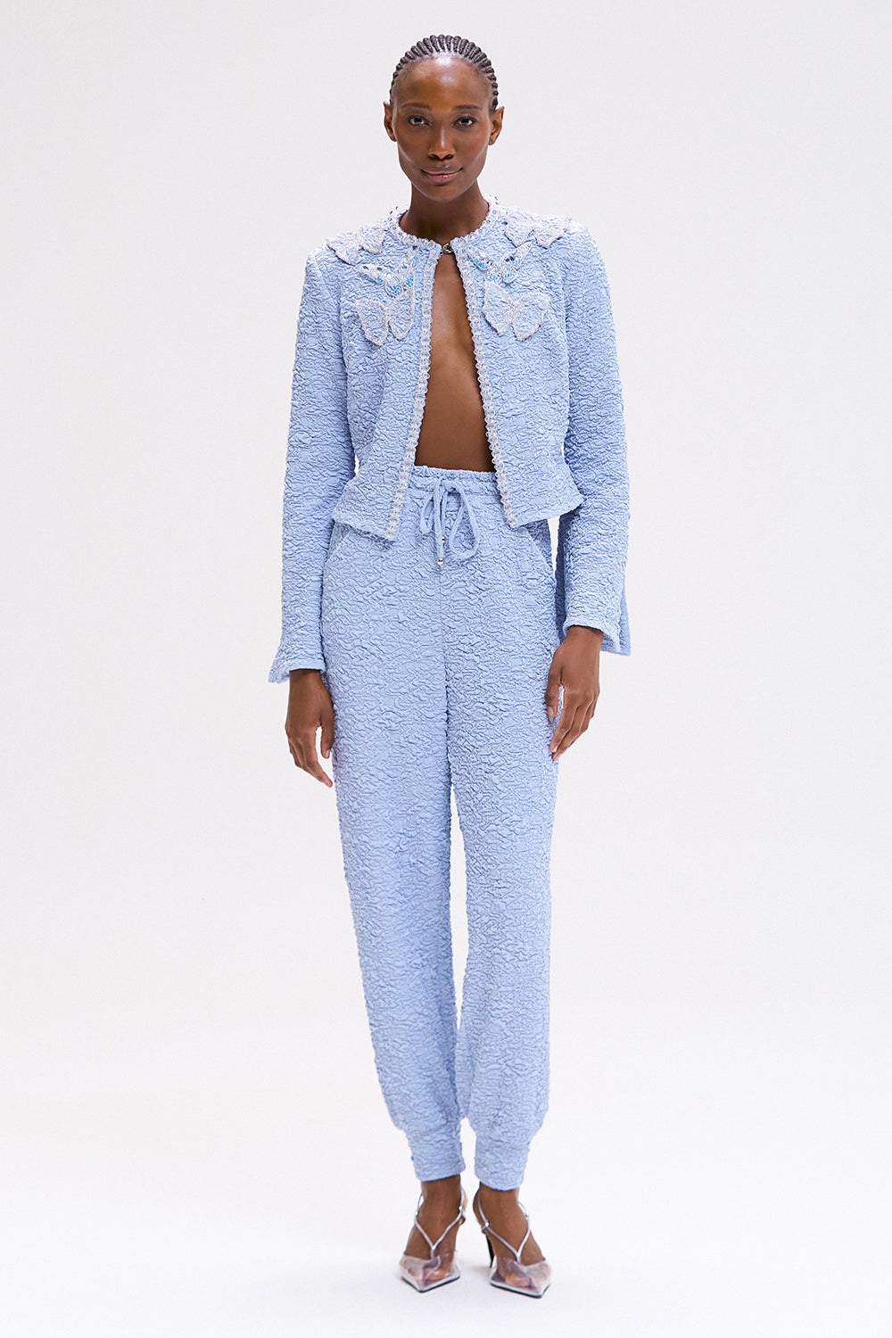 CASACO PAPILON JACQUARD AZUL