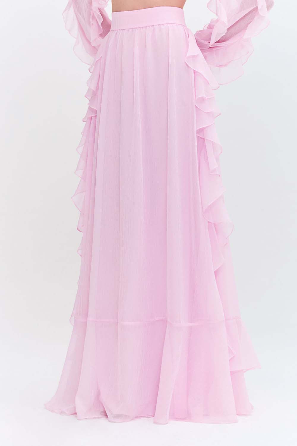 SAIA LONGA CHIFFON WONDERLAND ROSA CLARO
