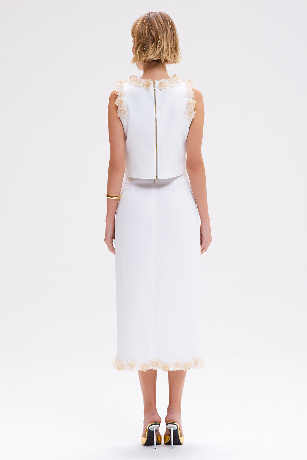TOP CREPE PETALS OFF WHITE