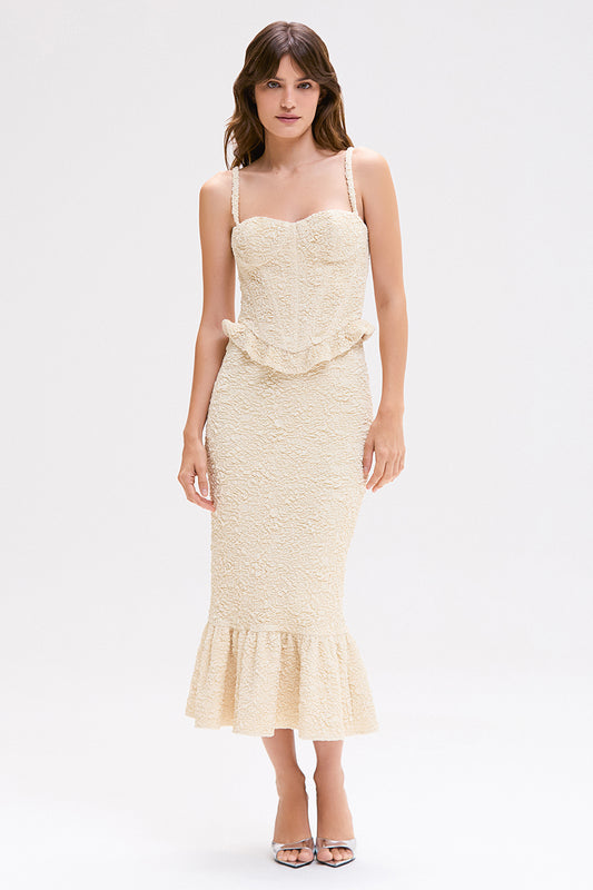 SAIA MIDI PAPILON JACQUARD BEGE