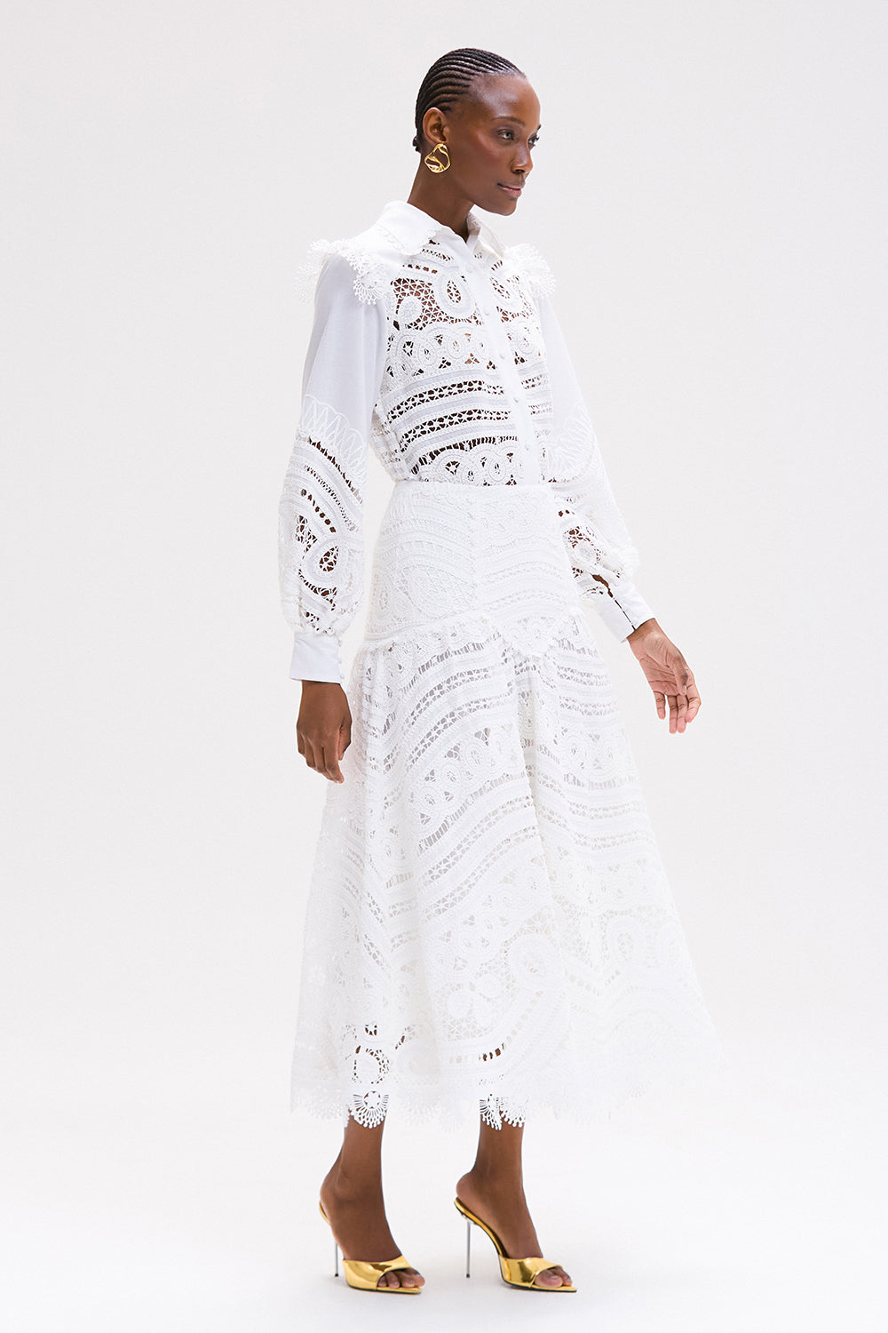 SAIA MIDI ALBA LACE OFF WHITE