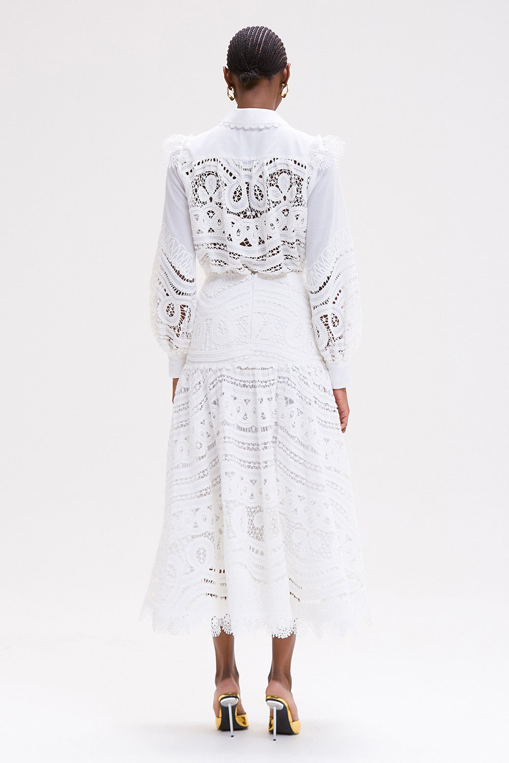 SAIA MIDI ALBA LACE OFF WHITE