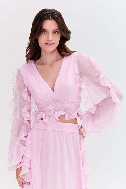TOP CHIFFON WONDERLAND ROSA CLARO