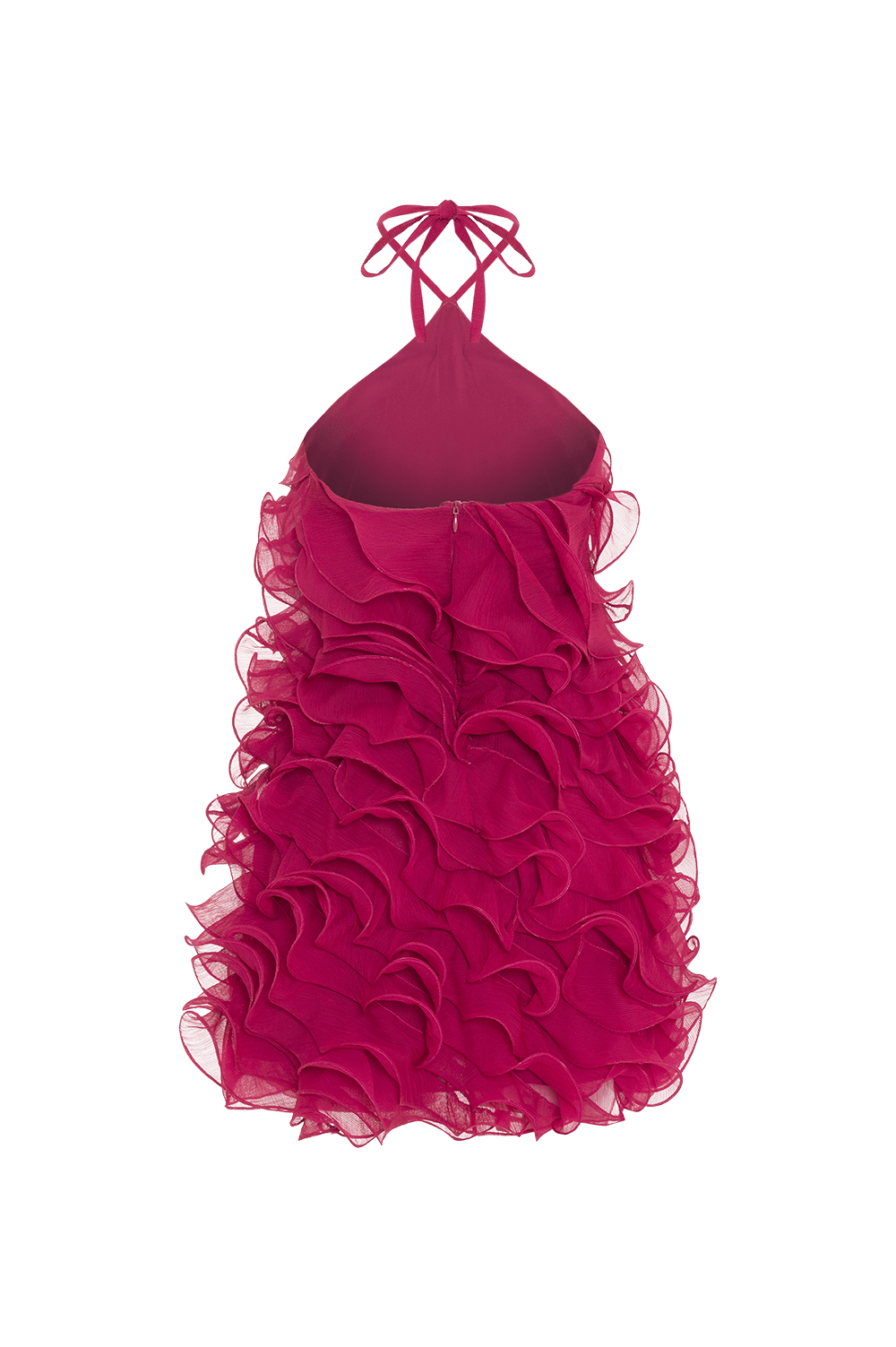 VESTIDO CURTO CHIFFON WONDERLAND VERMELHO ESCURO