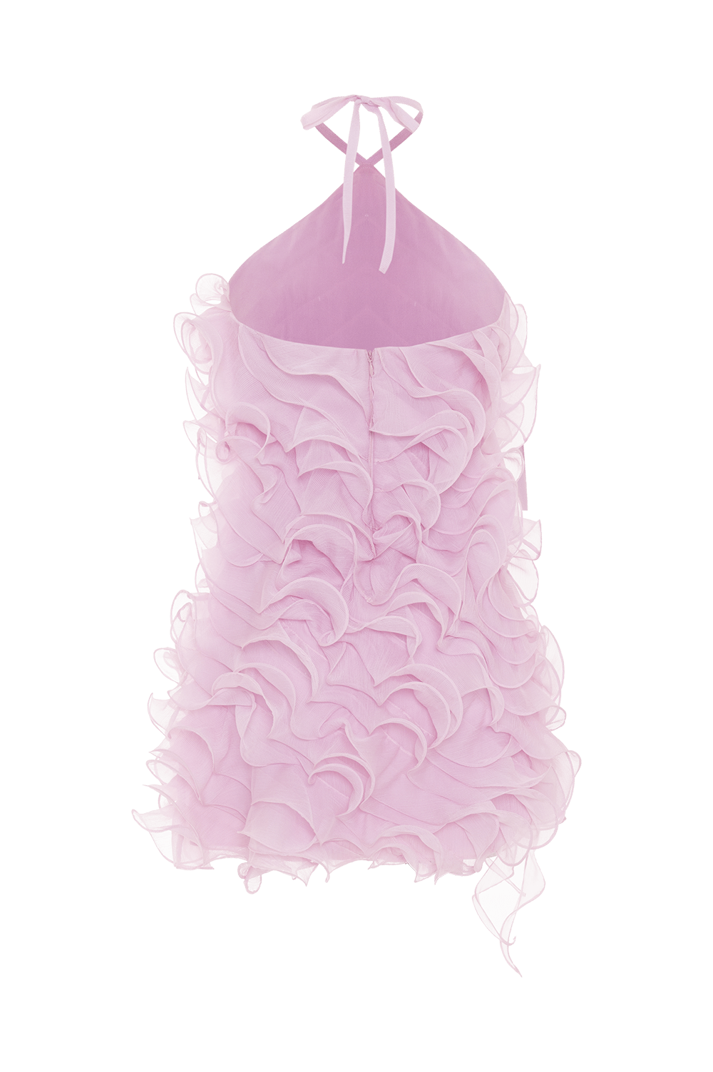 VESTIDO CURTO CHIFFON WONDERLAND ROSA CLARO