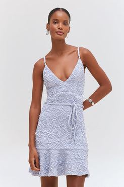VESTIDO CURTO PAPILON JACQUARD AZUL