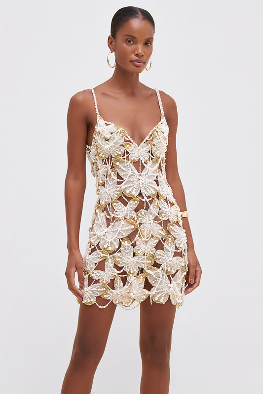 VESTIDO CURTO TULE OFF WHITE