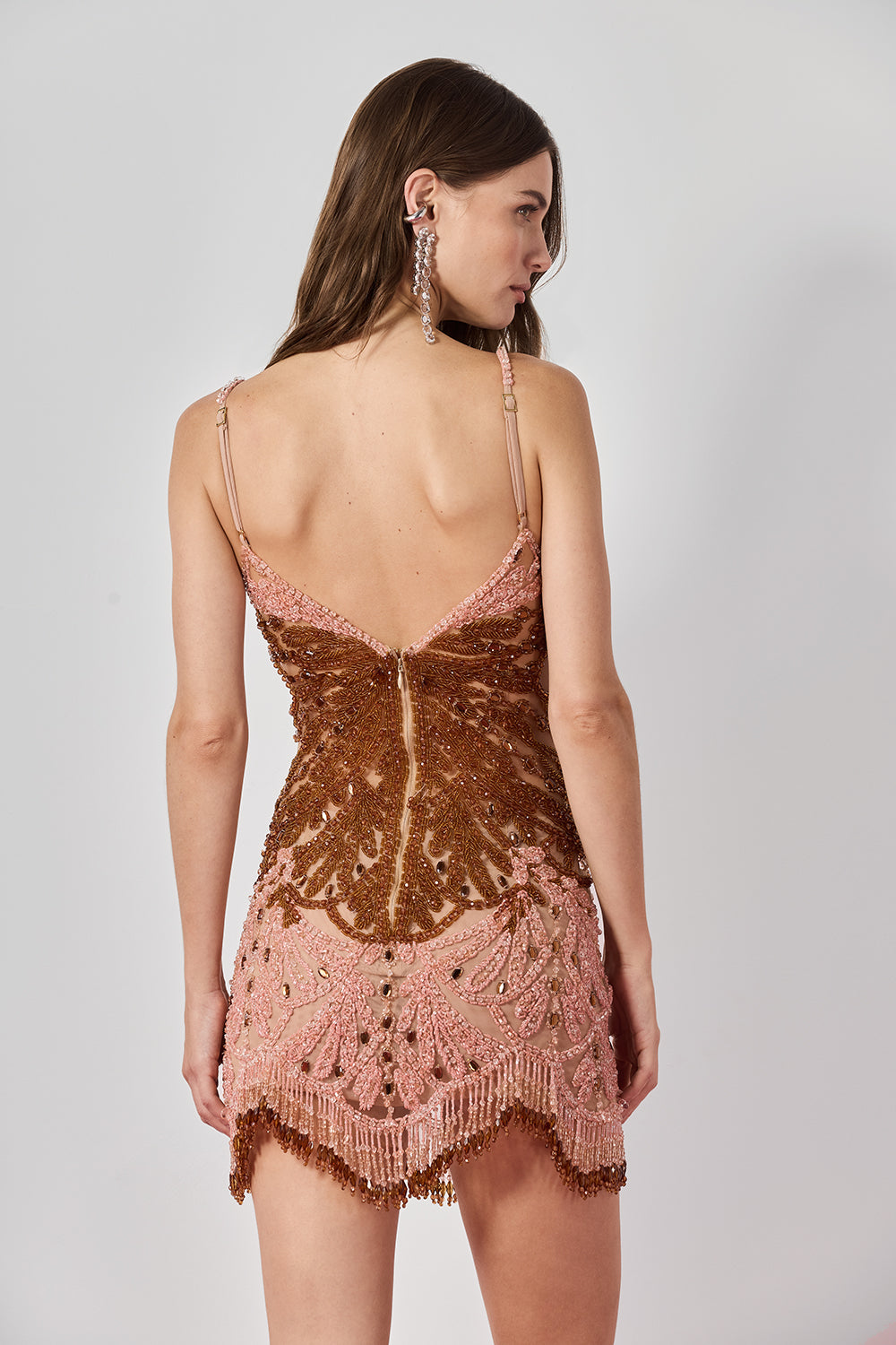 VESTIDO CURTO BUTTERFLY EMBROIDERY LARANJA