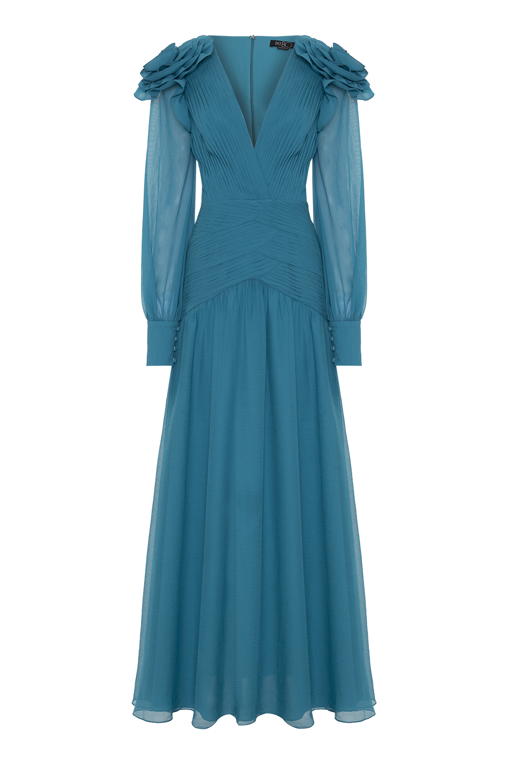 VESTIDO LONGO CHIFFON WONDERLAND AZUL
