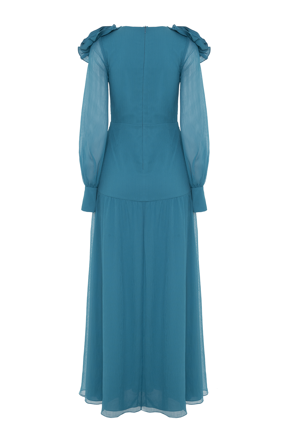 VESTIDO LONGO CHIFFON WONDERLAND AZUL