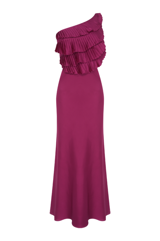 VESTIDO LONGO CETIM DREAM  ROSA ESCURO