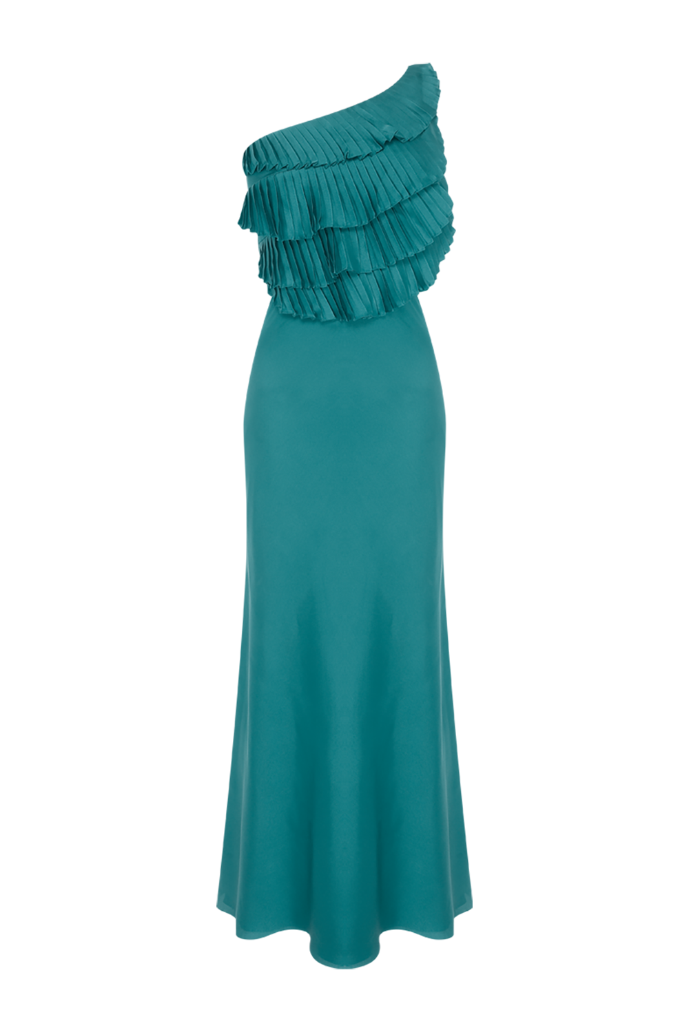 VESTIDO LONGO CETIM DREAM  VERDE ESCURO