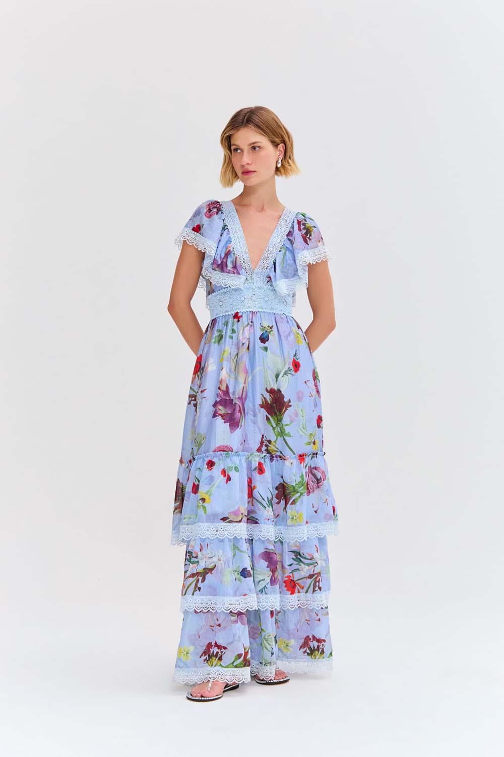 VESTIDO LONGO CAROL PRINT AZUL