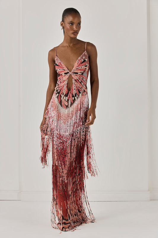 VESTIDO LONGO PAPILON LARANJA