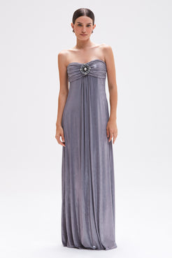VESTIDO LONGO JERSEY ELYSIAN PRATA