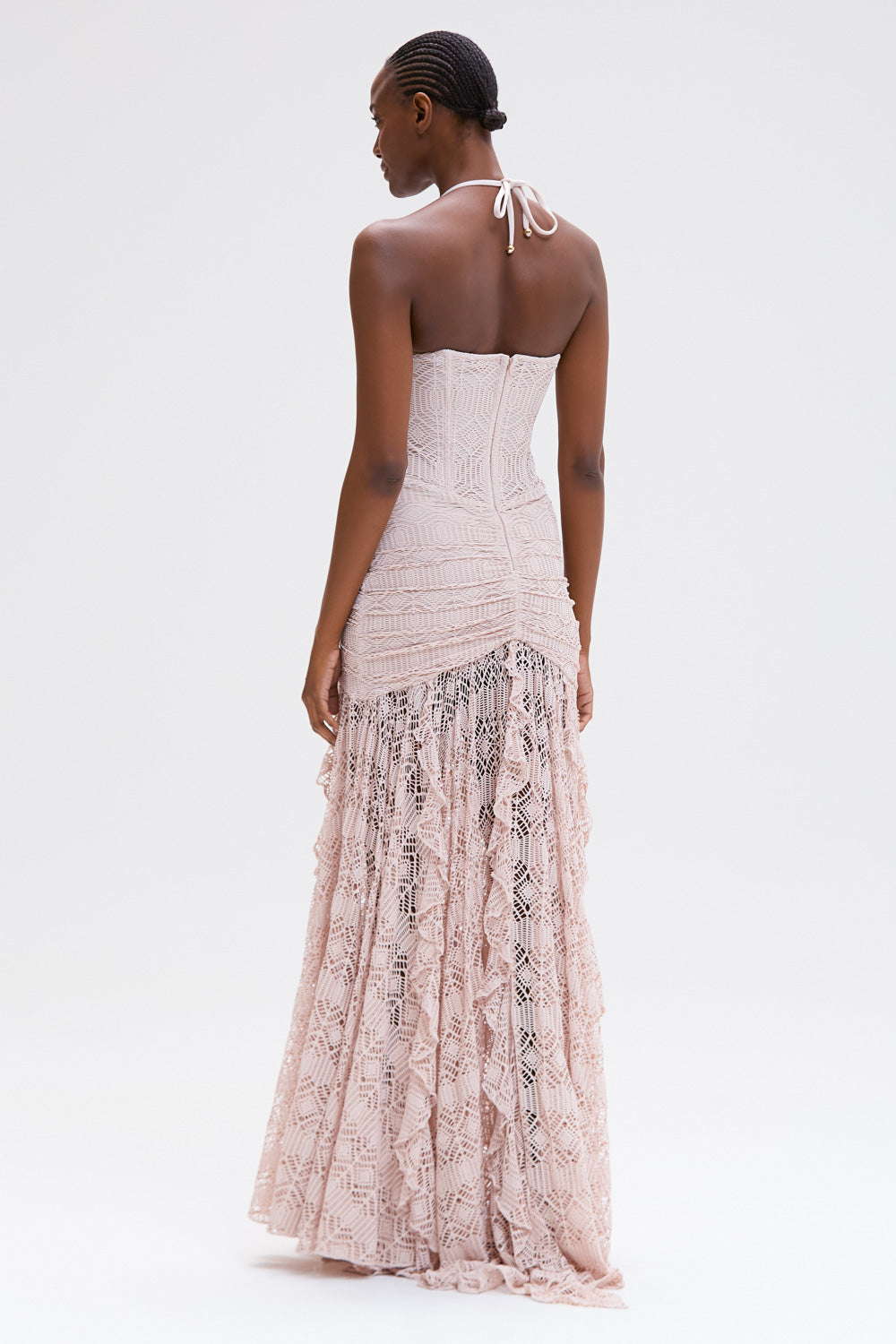 VESTIDO LONGO SEASHELL LYCRA BEGE