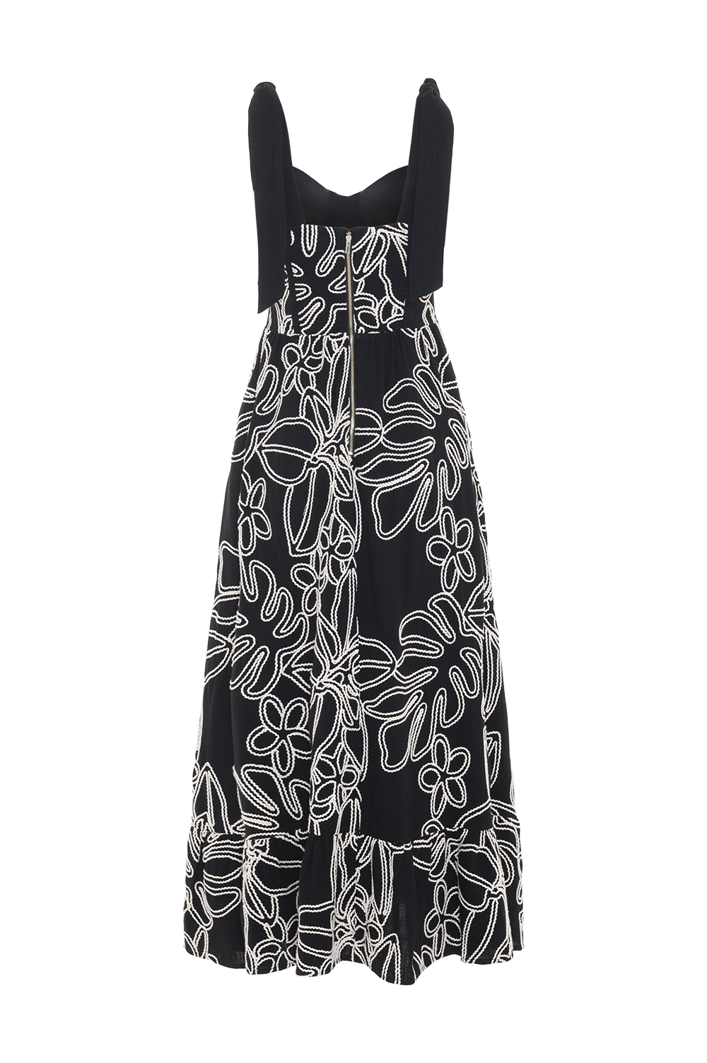 VESTIDO MIDI LINHO ASAS PRETO