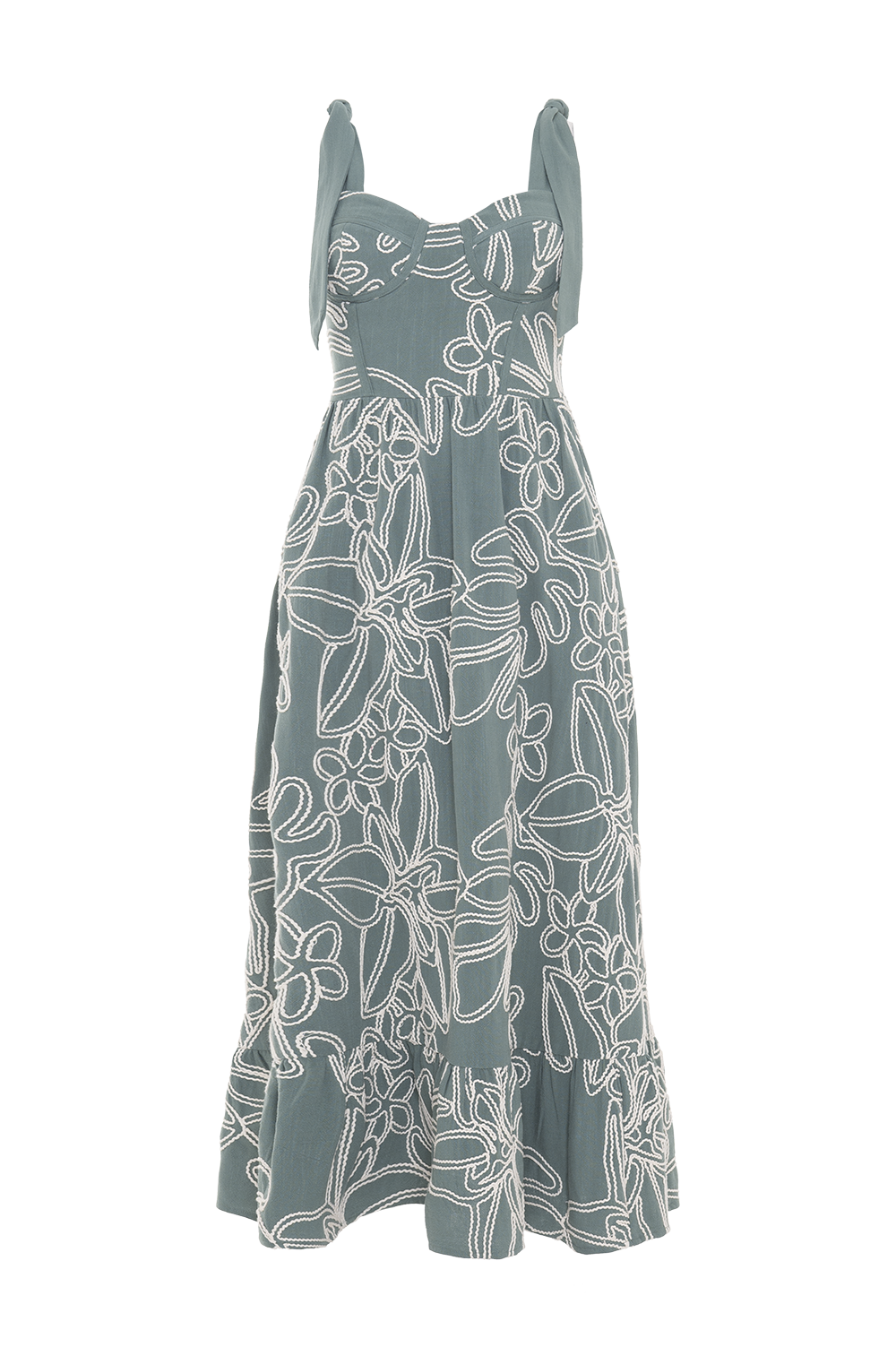 VESTIDO MIDI LINHO ASAS VERDE