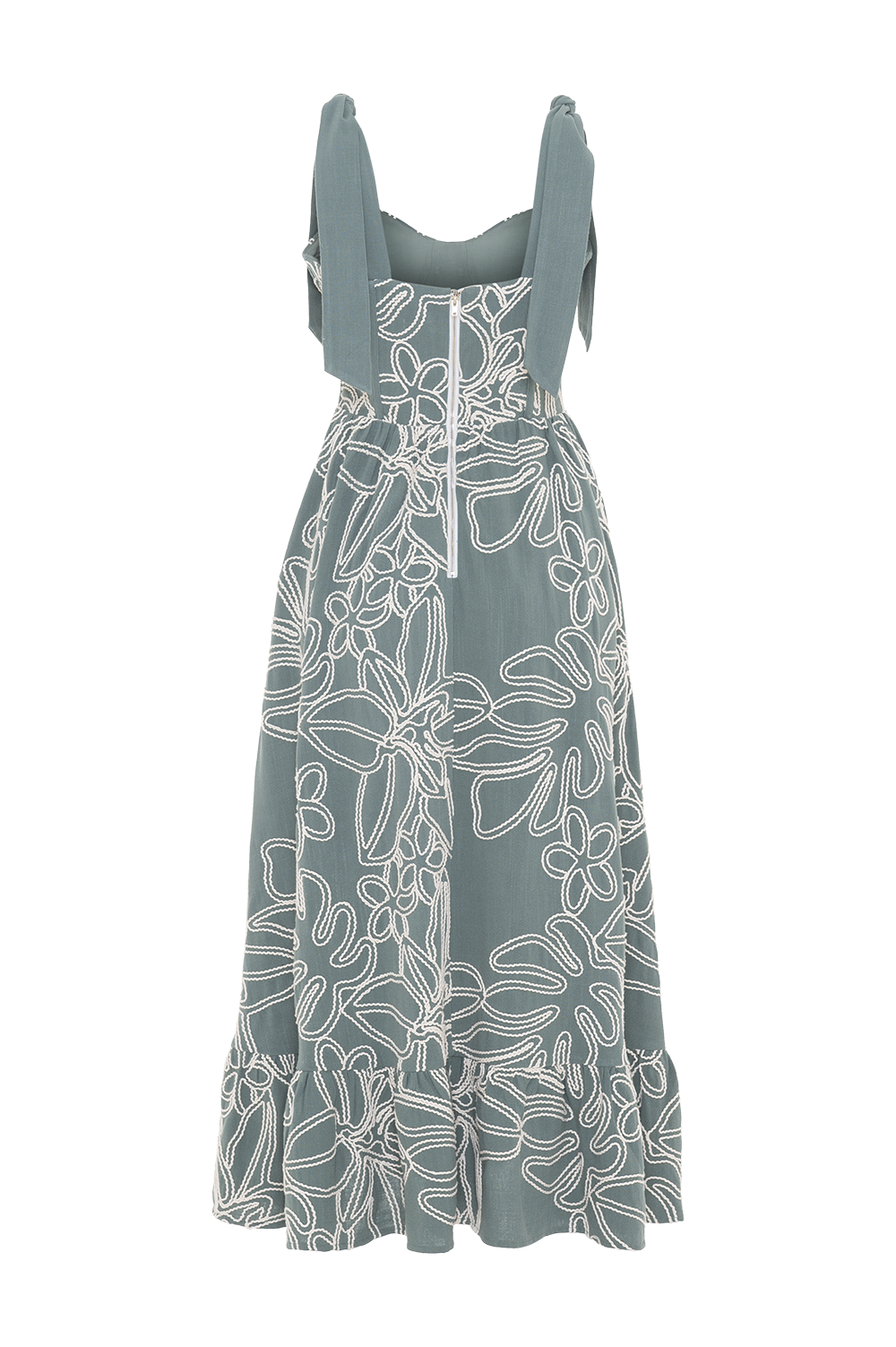 VESTIDO MIDI LINHO ASAS VERDE