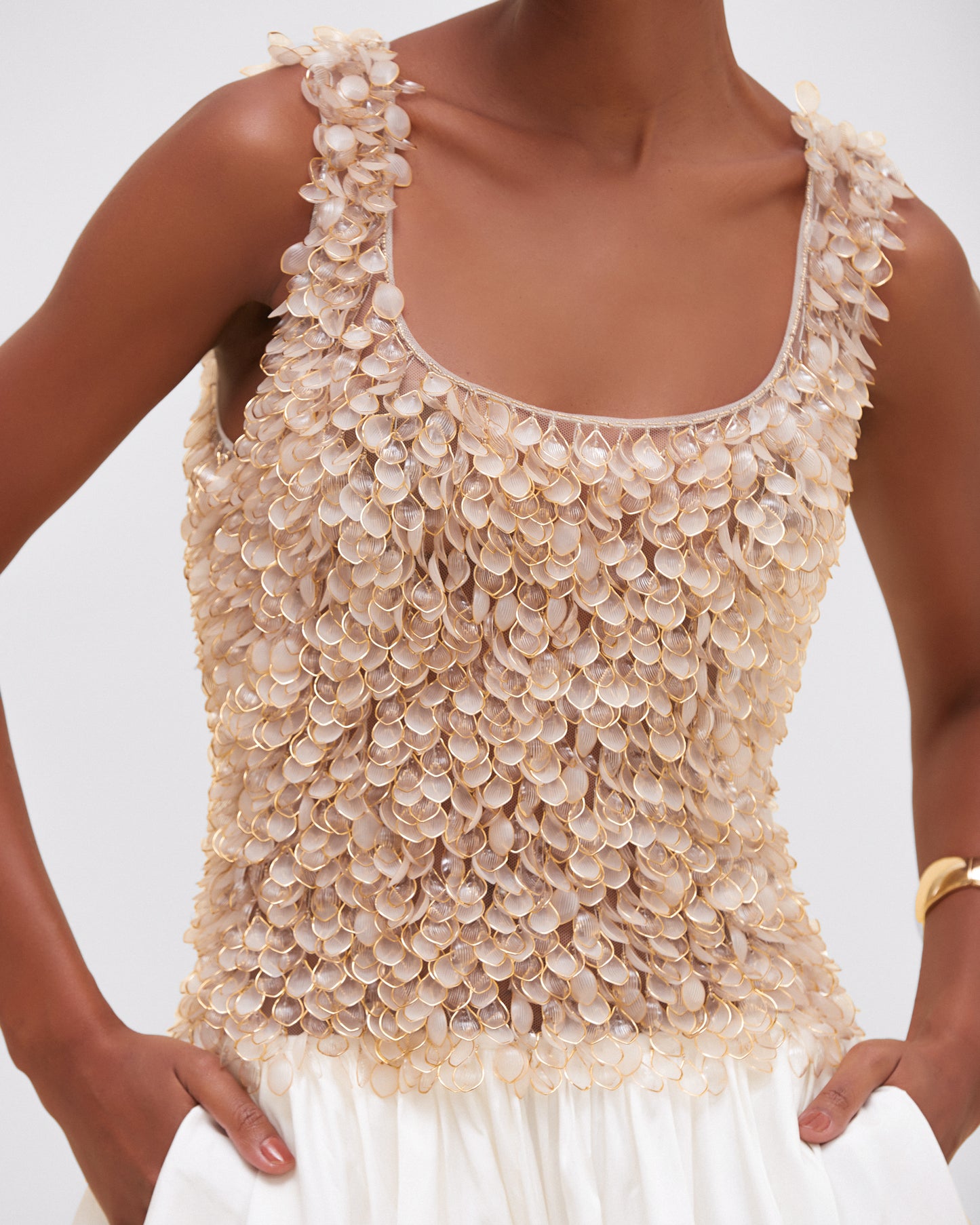 VESTIDO MÍDI TAFETÁ OFF WHITE
