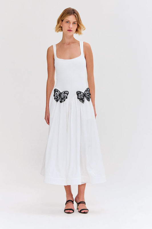 VESTIDO MÍDI MALHA OFF WHITE