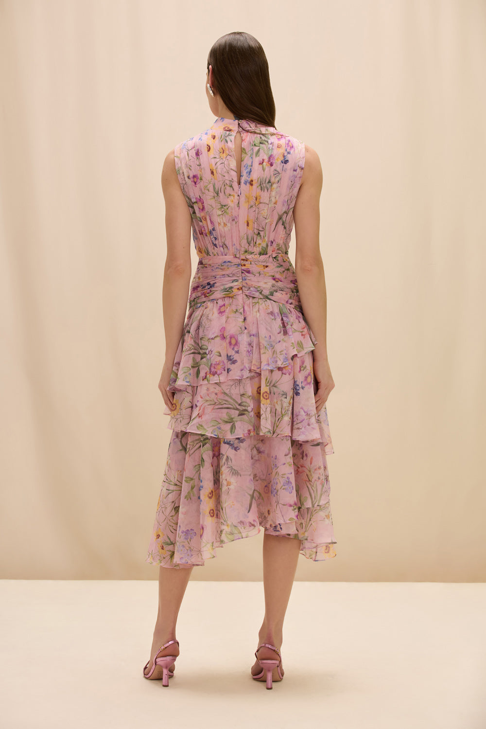 VESTIDO MIDI HEATHER ROSA