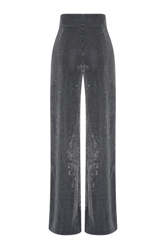 CALÇA TULE LUREX GLOWING PRATA