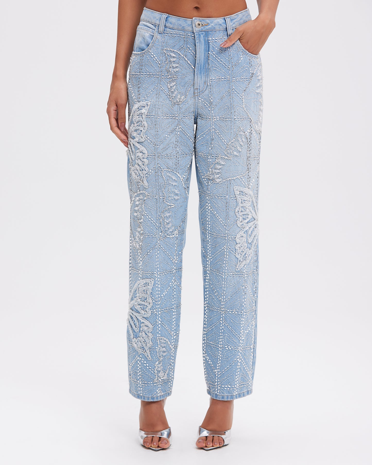CALÇA BUTTERFLY DENIM AZUL