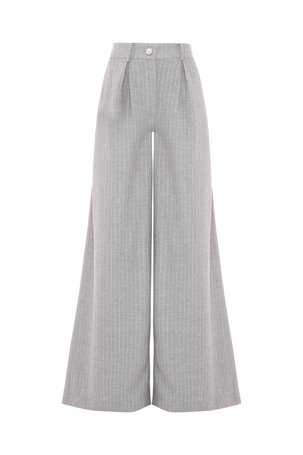 CALÇA METALLIC PINSTRIPE CINZA