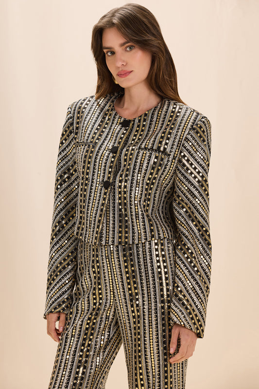 CASACO PAETÊ AURIC PRETO