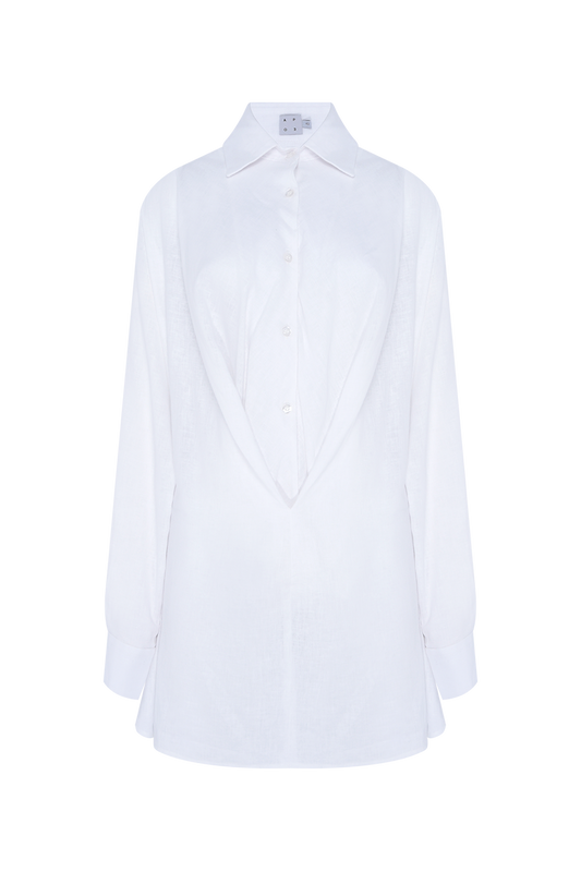 CAMISA LINEN INTENSE RUST OFF WHITE