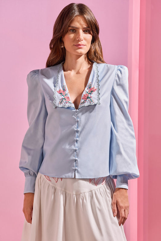 CAMISA TRICOLINE BRUMA AZUL CLARO