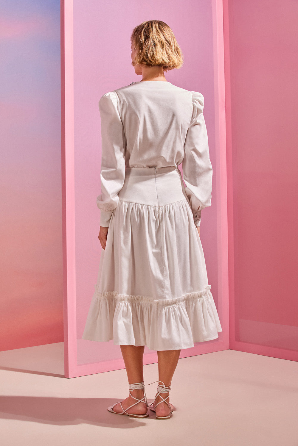 SAIA MIDI TRICOLINE BRUMA OFF WHITE