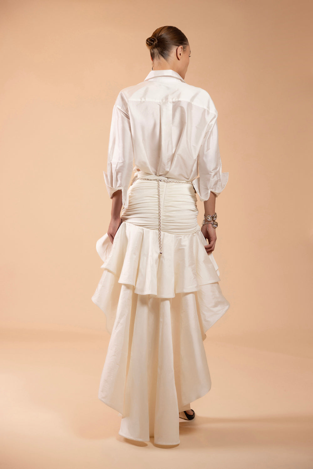 SAIA LONGA TAFETÁ TARSILA OFF WHITE