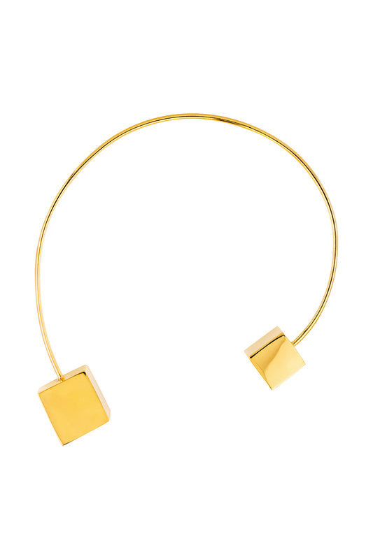 COLAR CUBOS ASSIMÉTRICO DOURADO