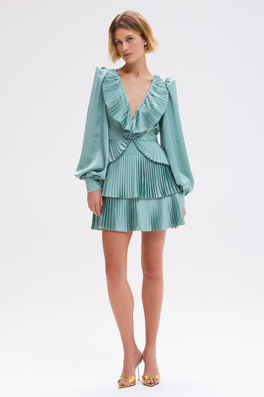 VESTIDO CURTO CETIM DREAM VERDE CLARO