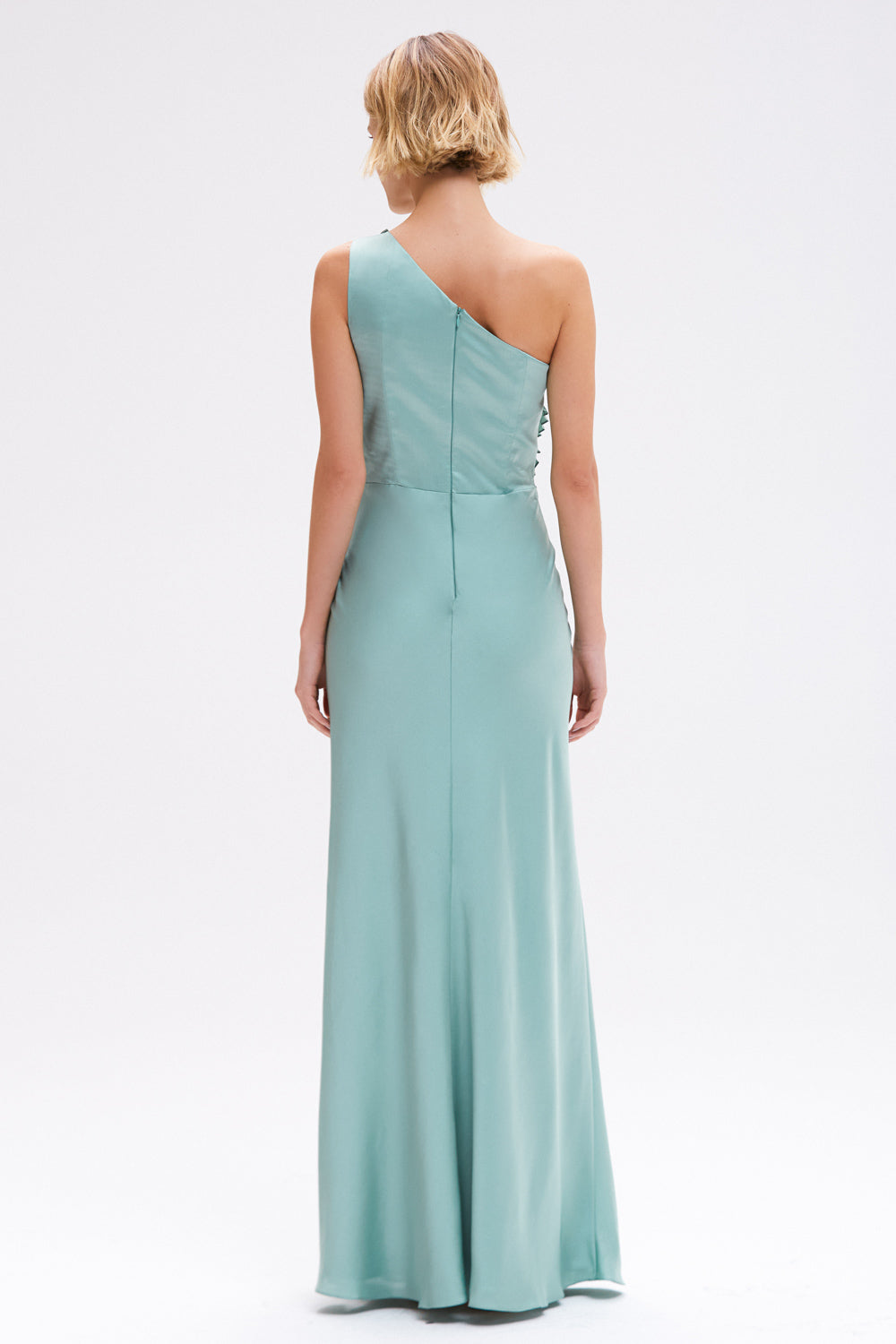 VESTIDO LONGO CETIM DREAM VERDE CLARO