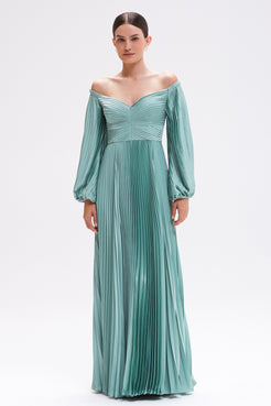 VESTIDO LONGO CETIM DREAM VERDE CLARO